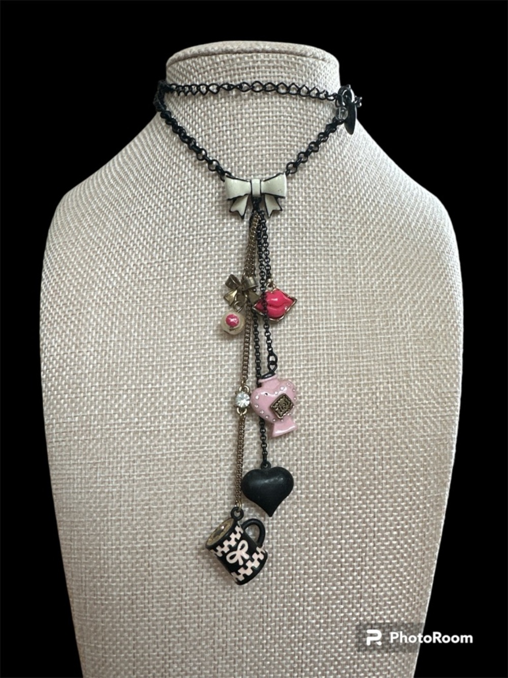 Vintage Betsey Johnson Rare First Date Diner Charm Necklace